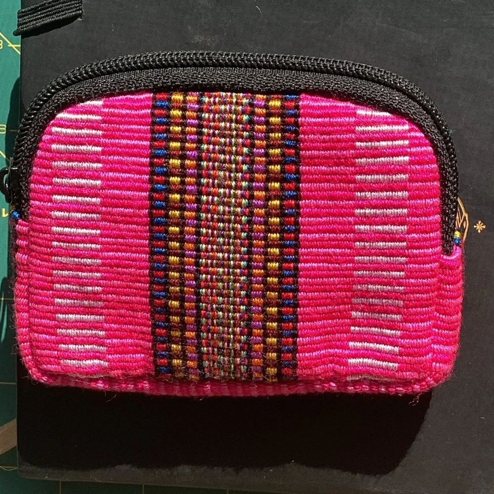 New Imported Guatemalan Zipper Coin Purse Wallet Tribal Art Boho Hippie Gifts